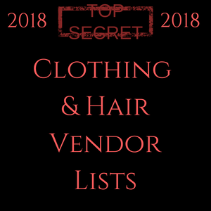 Hair and Clothing Vendor Lists