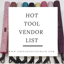 Load image into Gallery viewer, Hot Tool Vendor List - Blinged Flat Iron Sets ,Crystal Brushes, Mirrors, Blow Dryers, Curling Wands, Etc